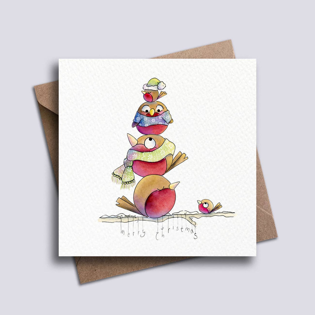Little Robins Tower Christmas card