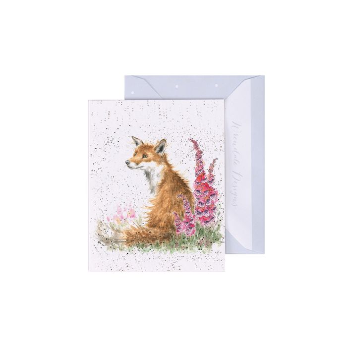 'Foxgloves' Fox Gift Enclosure Card