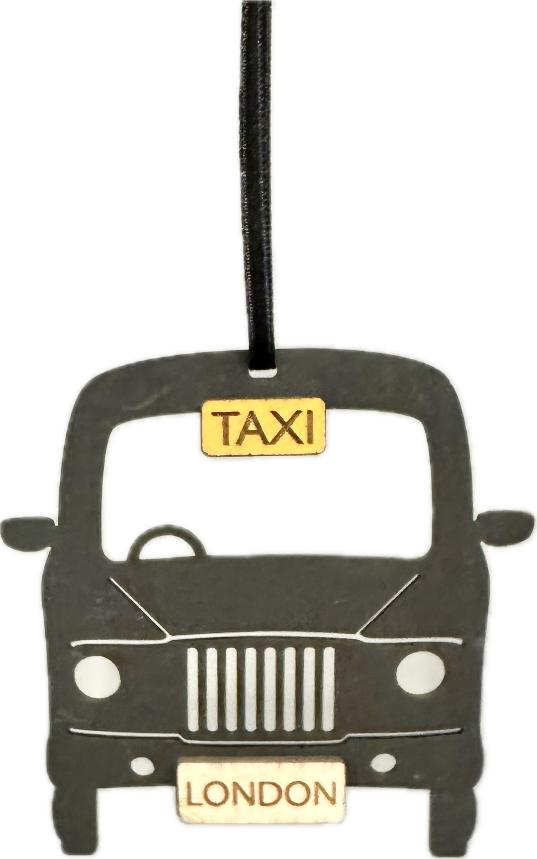 Black Cab Taxi Wooden Decoration