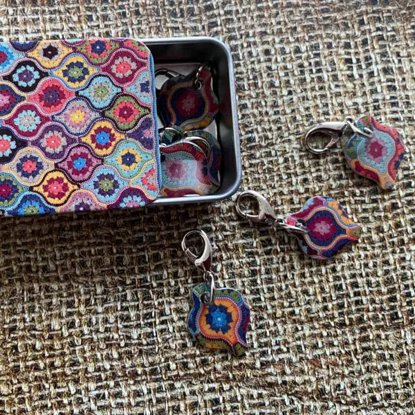 Mystical Lanterns Set of 6 Crochet Markers in a Pocket Tin