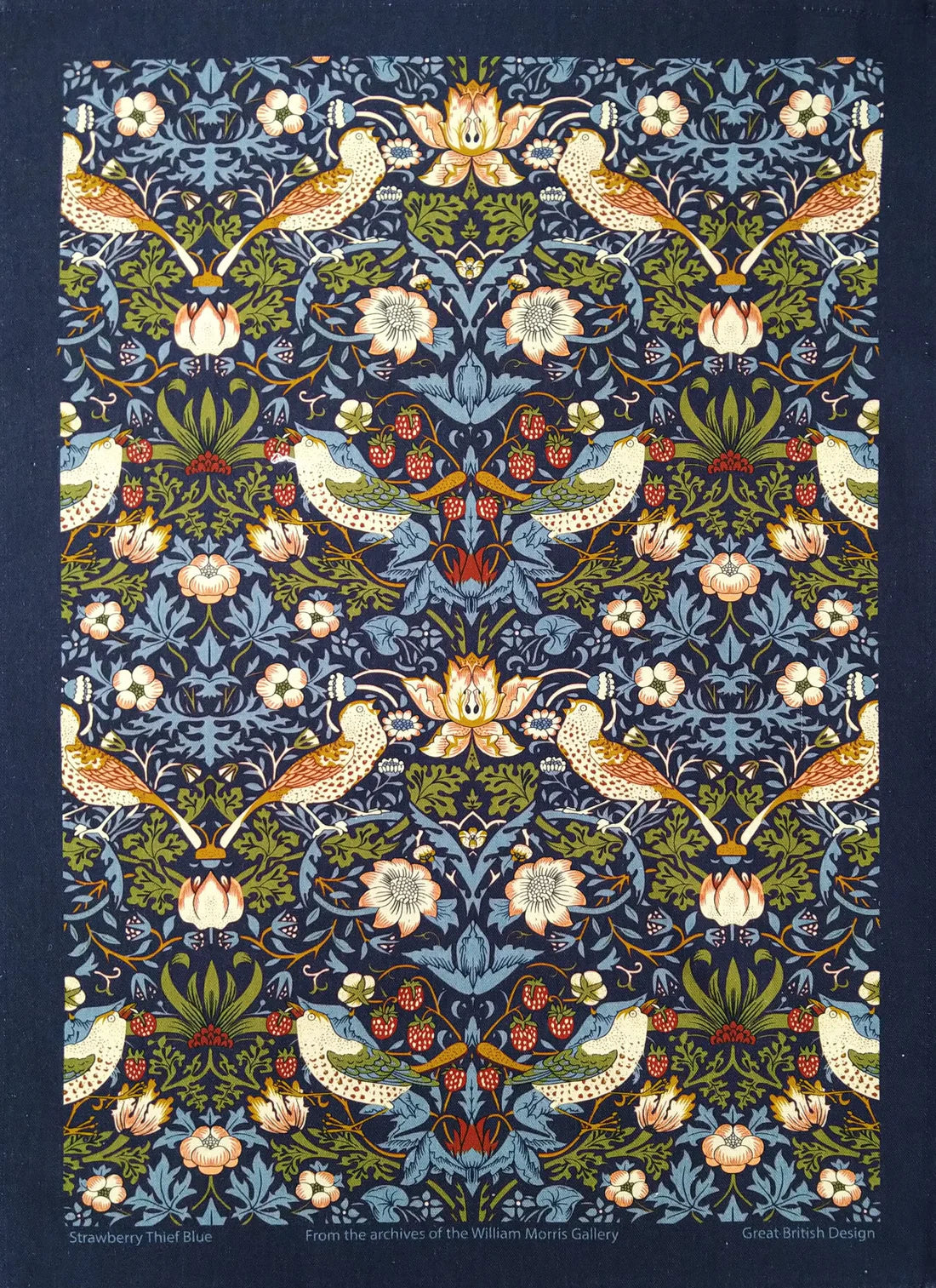 Strawberry Thief Navy Cotton Tea Towel – The Bee's Knees British