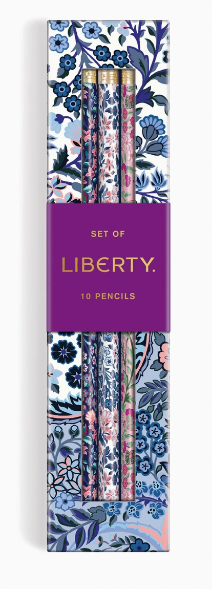 Liberty Tanjore Gardens Lot De 10 Crayons à Papier - Motifs Floraux Iconiques Liberty London