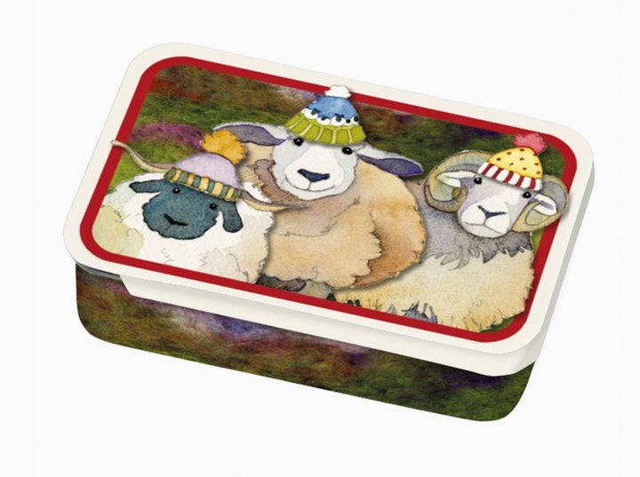 Happy Sheep Set of 6 Crochet Markers in a Pocket Tin