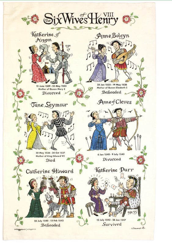 Family Henry 8th Wives Wives Of Henry VIII Tea Towel – The Bee's