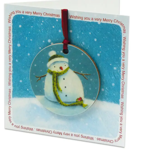 Snowman Melamine Bauble Card