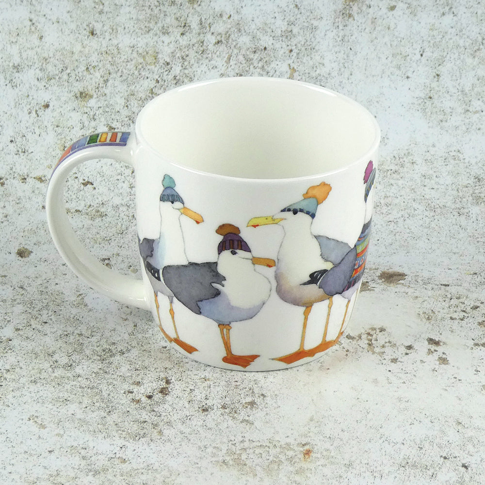 Seagulls in Beanies Bone China Mug (Boxed)