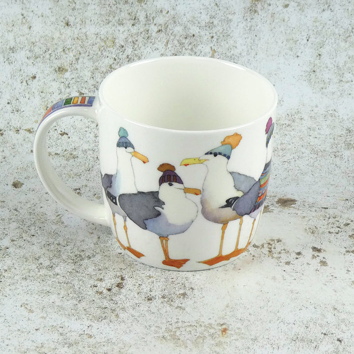 Seagulls in Beanies Bone China Mug (Boxed)