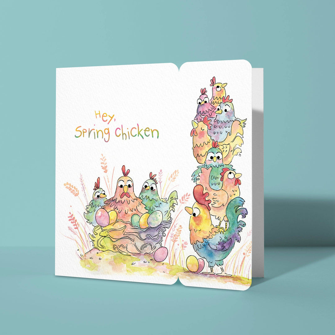 Spring Chicken Keepsake Bookmark Card