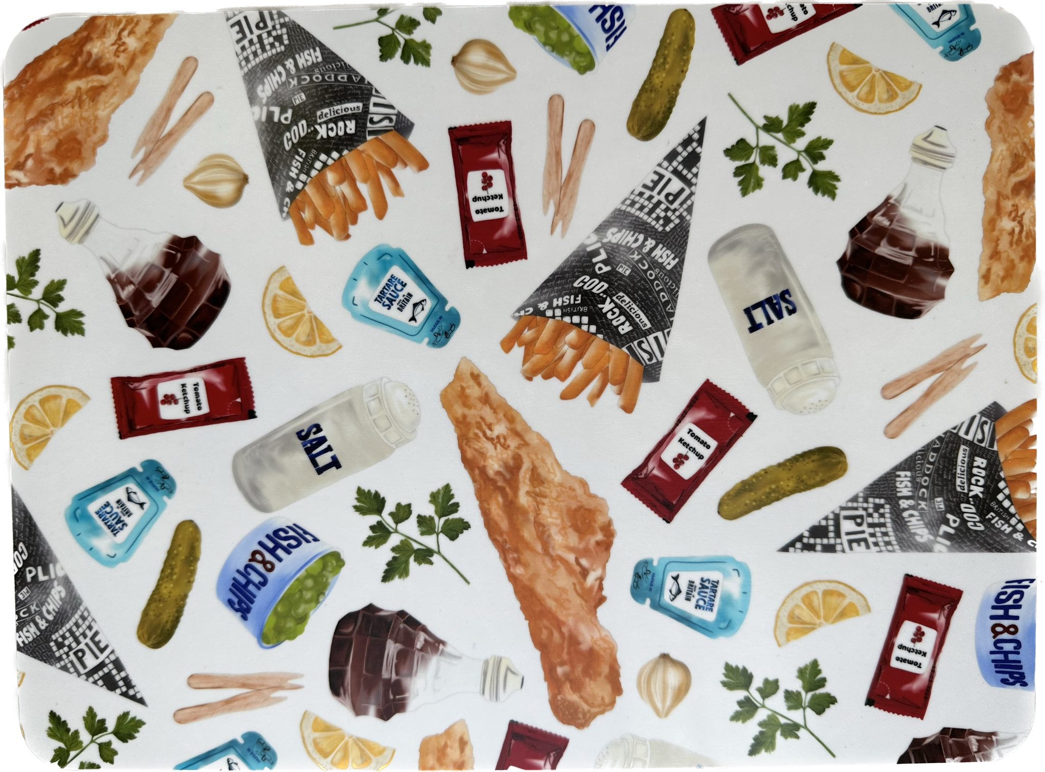 Fish & Chips Placemat by Corinne Alexander The Bee's Knees British