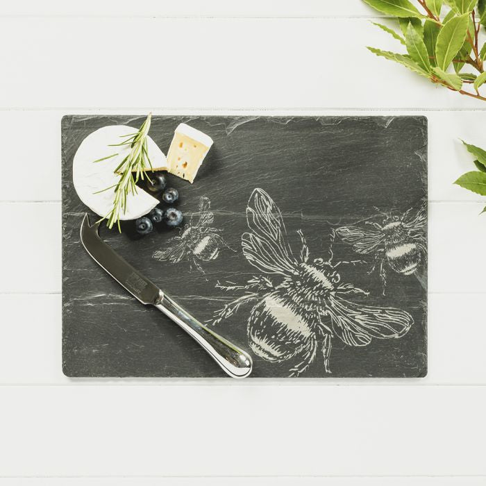 Slate Cheese Board Knife Set Bee – The Bee's Knees British Imports