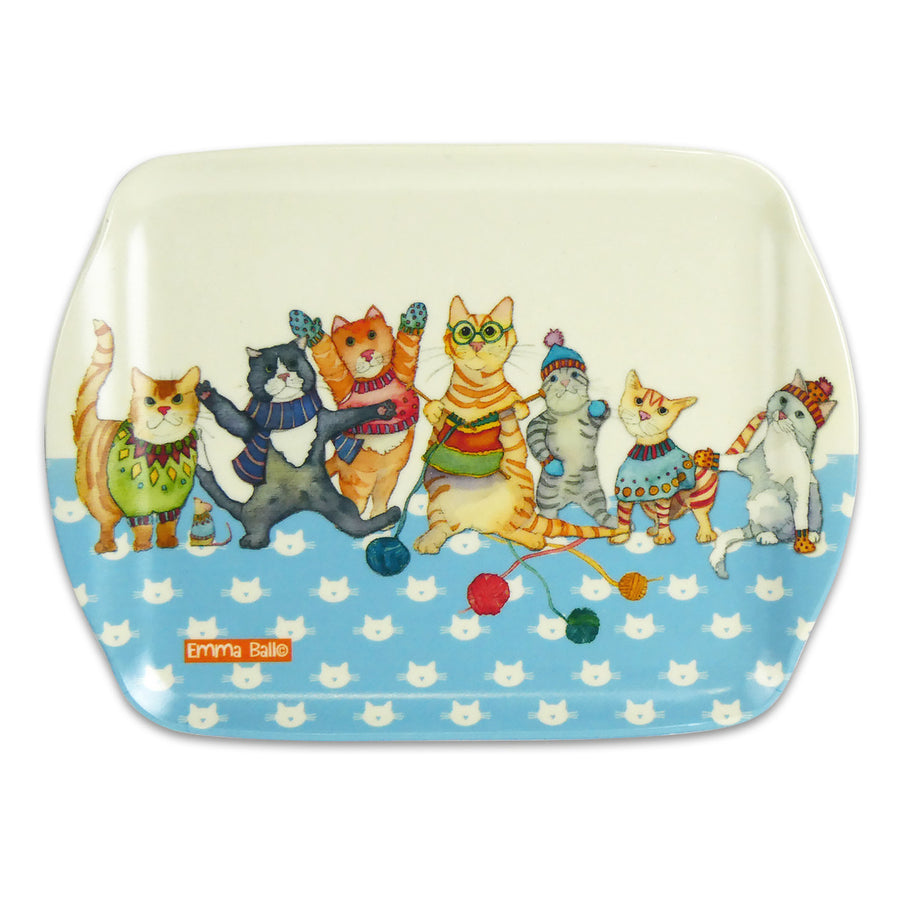 Kittens In Mittens Melamine Scatter Tray by Emma Ball