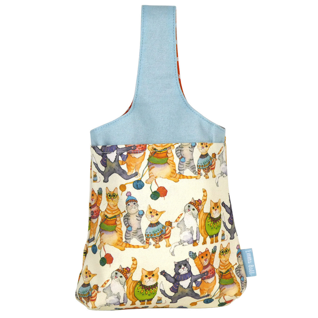 Kittens in Mittens 100% cotton Small Wrist Bag from Emma Ball.