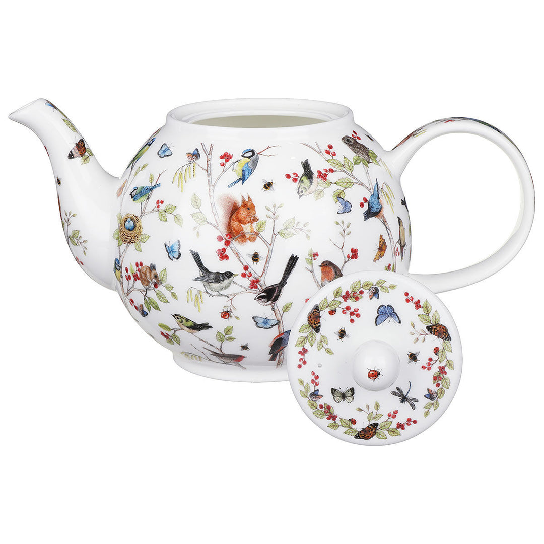 Fine bone china Dunoon Secret Wood large teapot.