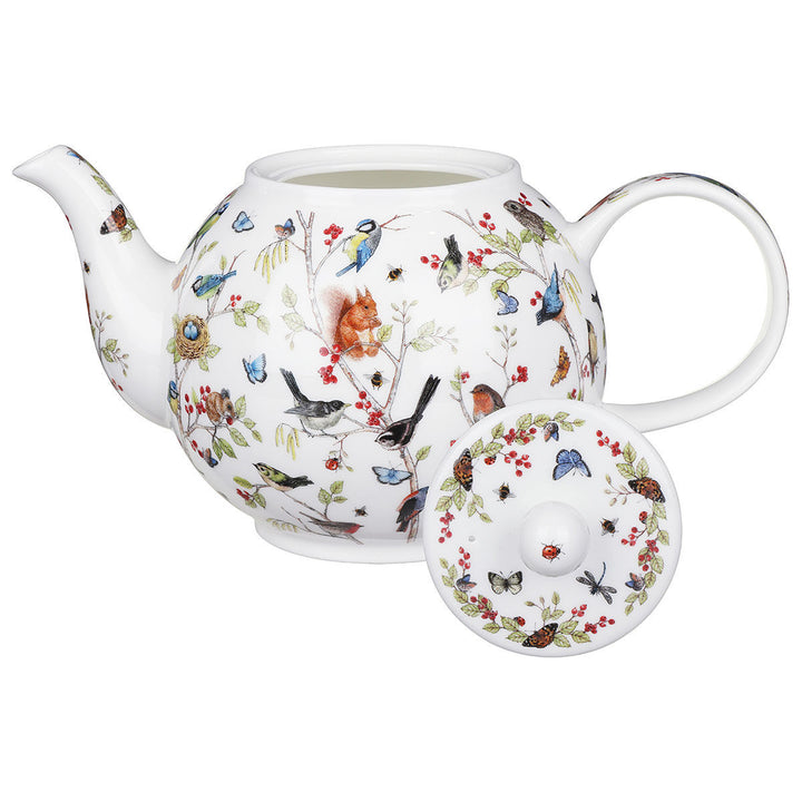 Fine bone china Dunoon Secret Wood large teapot.