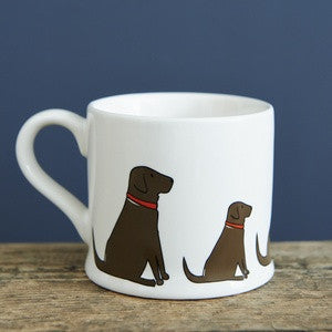 Pottery Chocolate Labrador mug from Sweet William Designs.