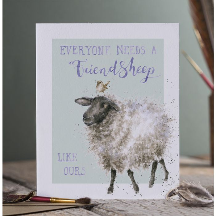 'Friendsheep' Greetings card by Hannah Dale for Wrendale Designs.