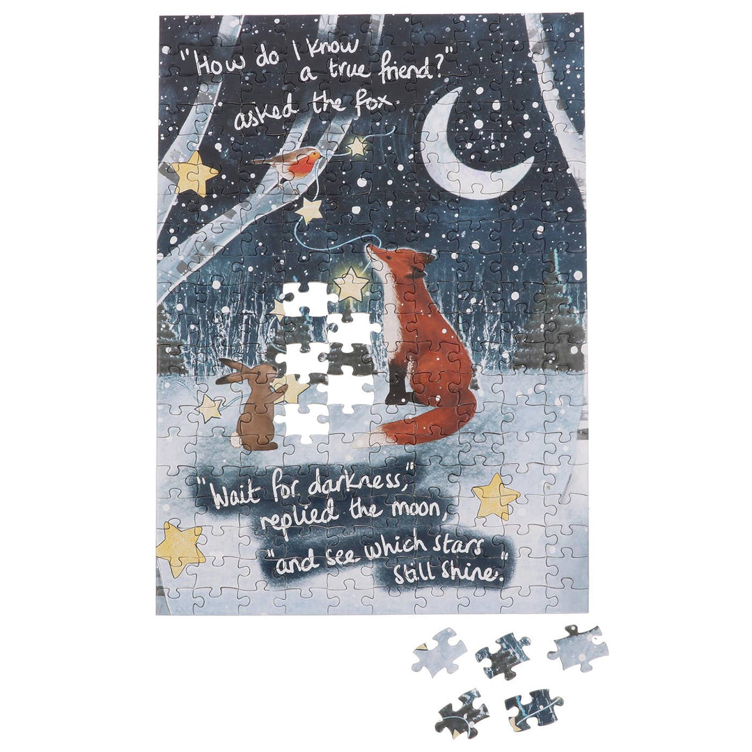 Fox Under The Moon Friendship 200 Piece Double Sided Jigsaw Puzzle