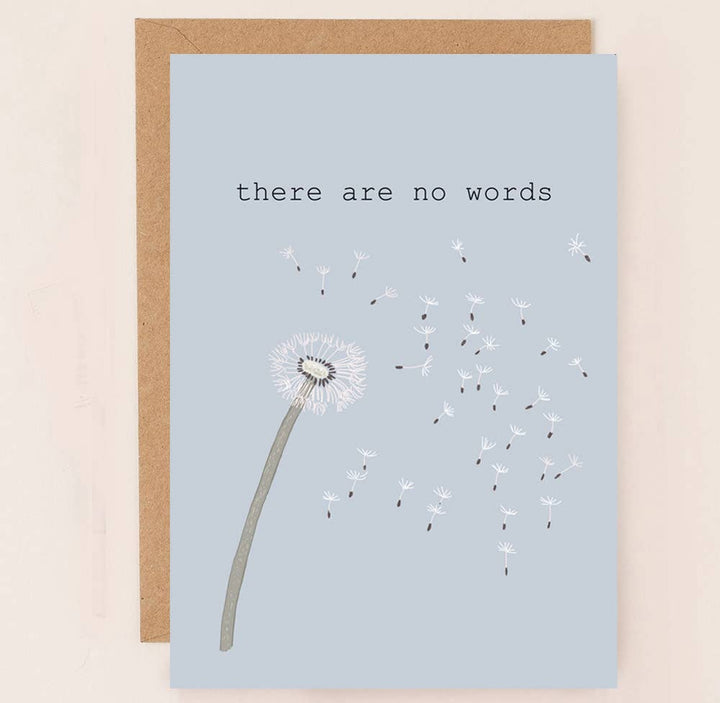 'There Are No Words' Dandelion Sympathy Card