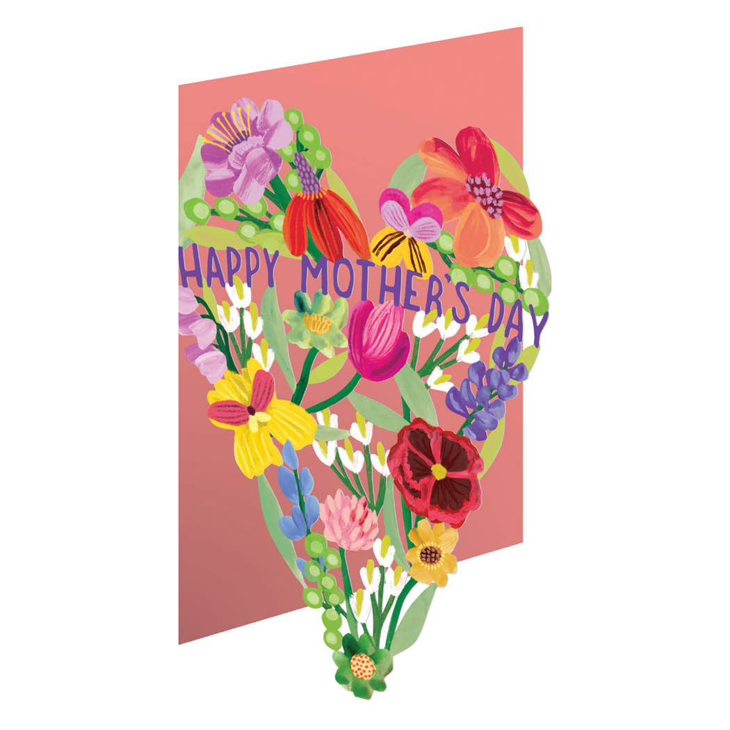 Mother's Day Heart of Flowers Lasercut Card