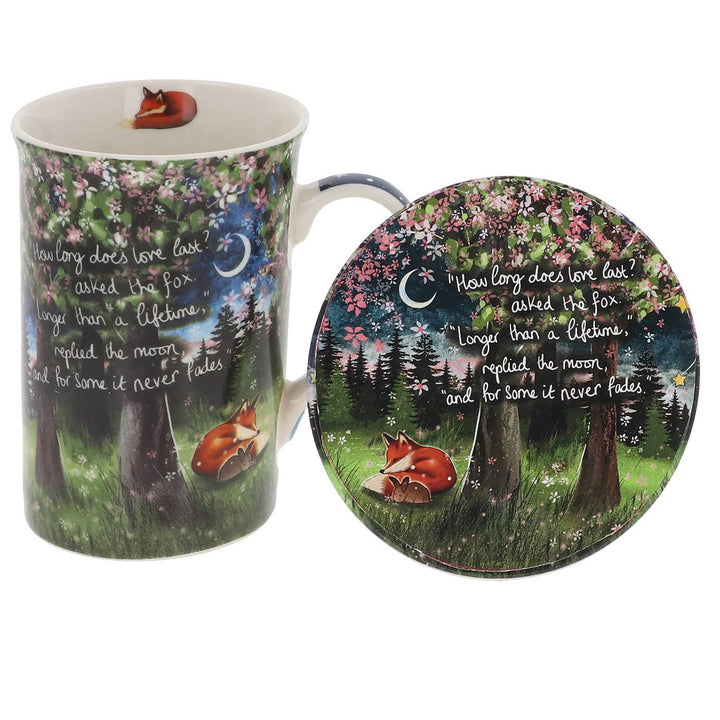 Fox Under The Moon Love Mug & Coaster Set
