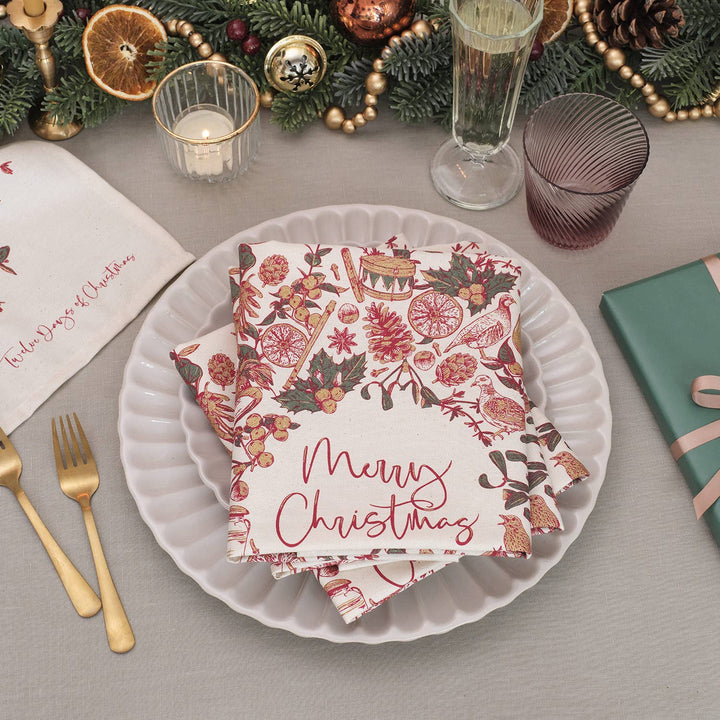 Two Turtle Doves Set Of 4 Cloth Napkins
