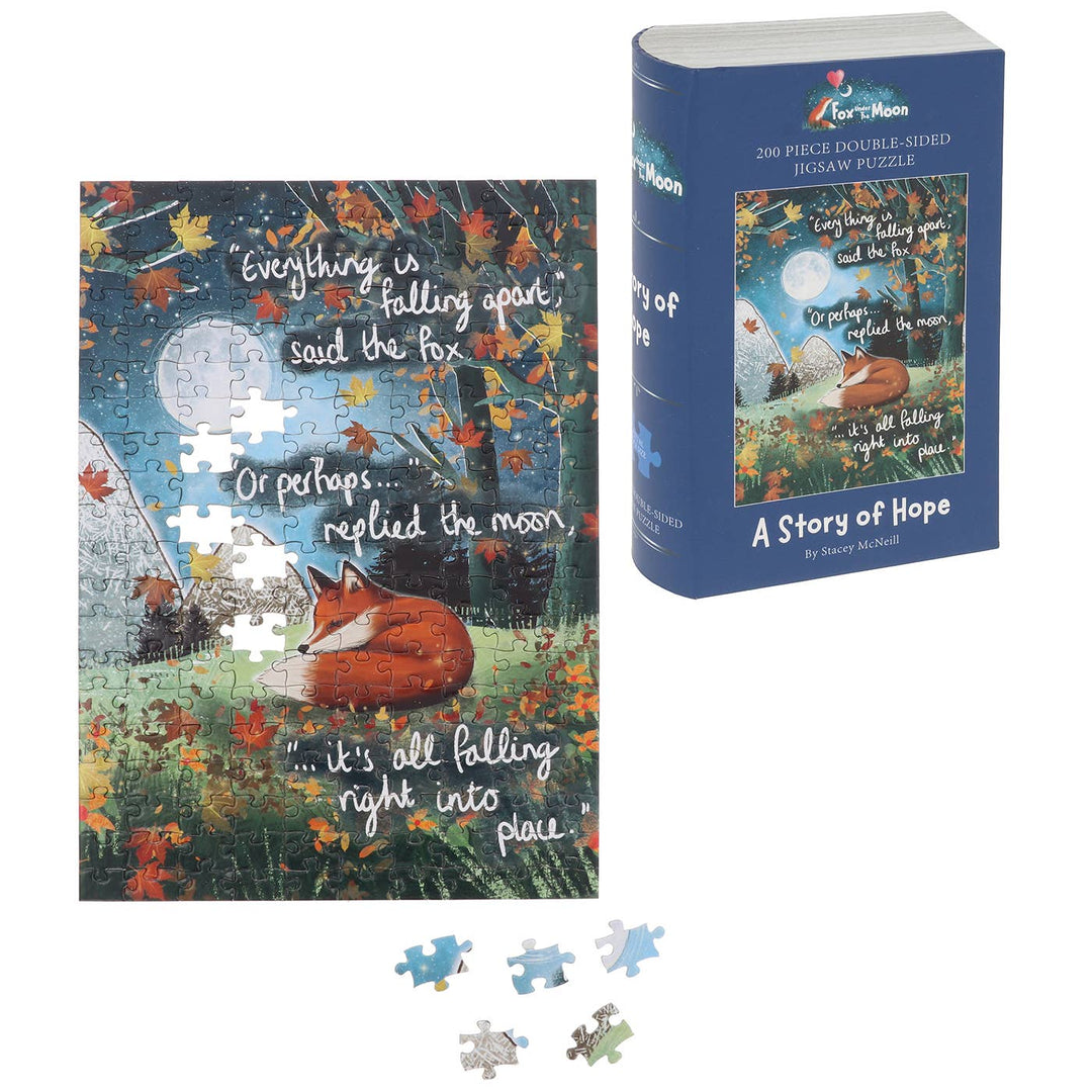 Fox Under The Moon Hope 200 Piece Double Sided Jigsaw Puzzle
