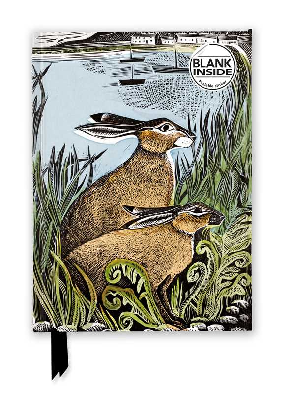 Rathlin Hares Foiled Blank Journal by Angela Harding