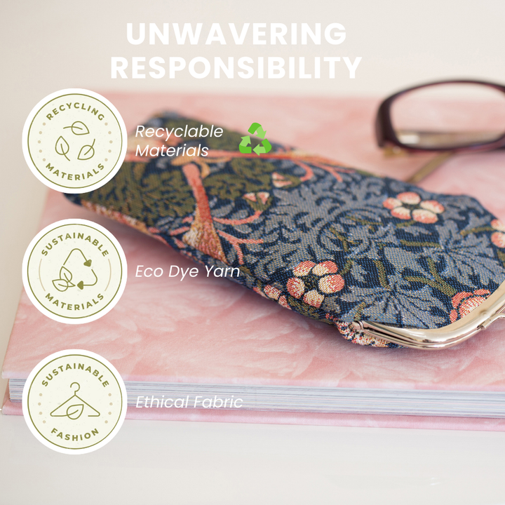 William Morris Strawberry Thief Blue Glasses Pouch