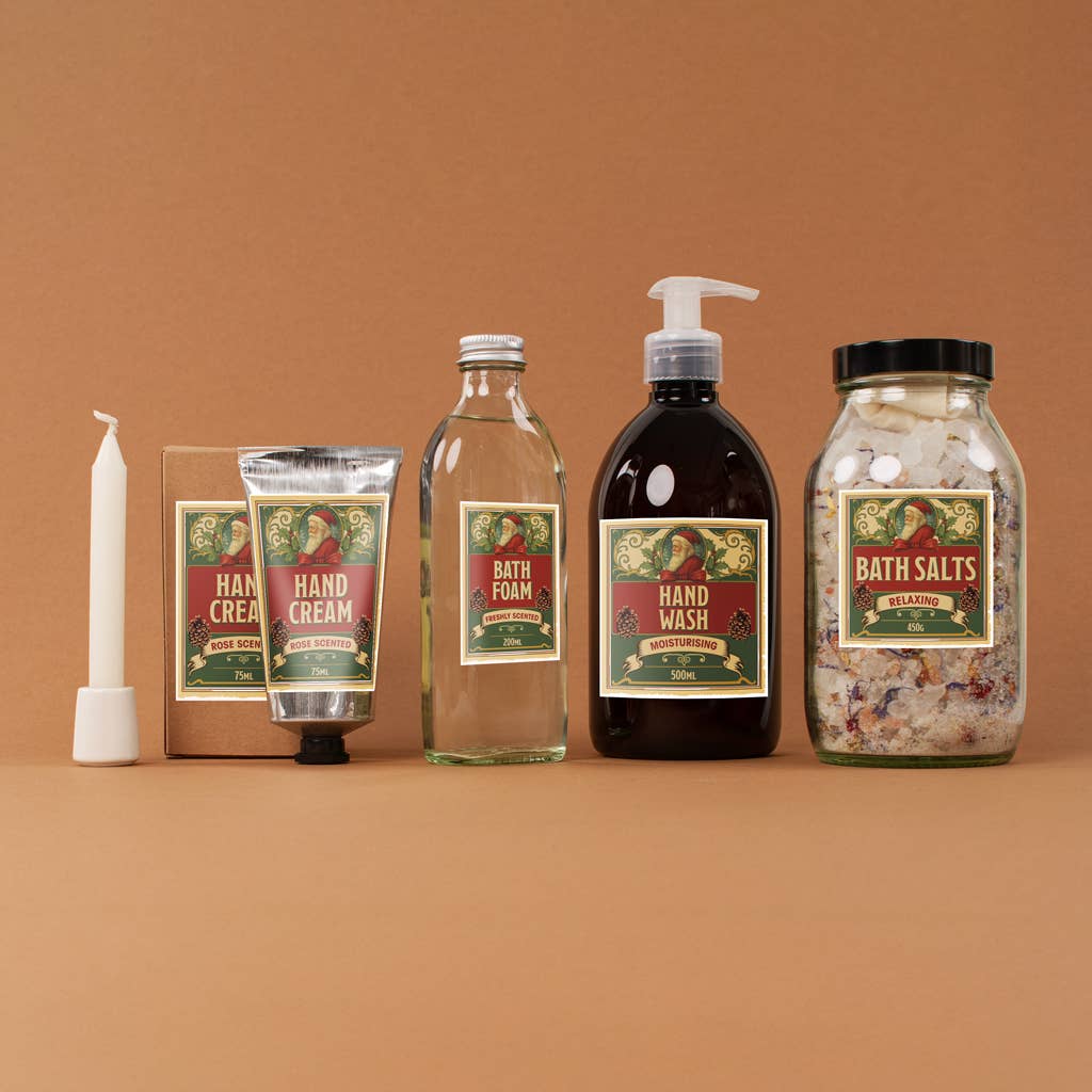 Christmas Candles & Ceramic Holder Boxed Set