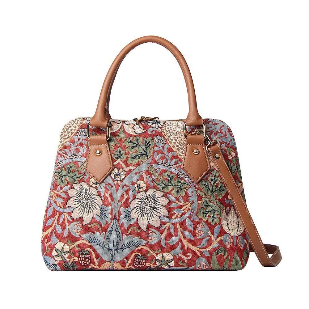 William Morris Strawberry Thief Red Convertible Bag