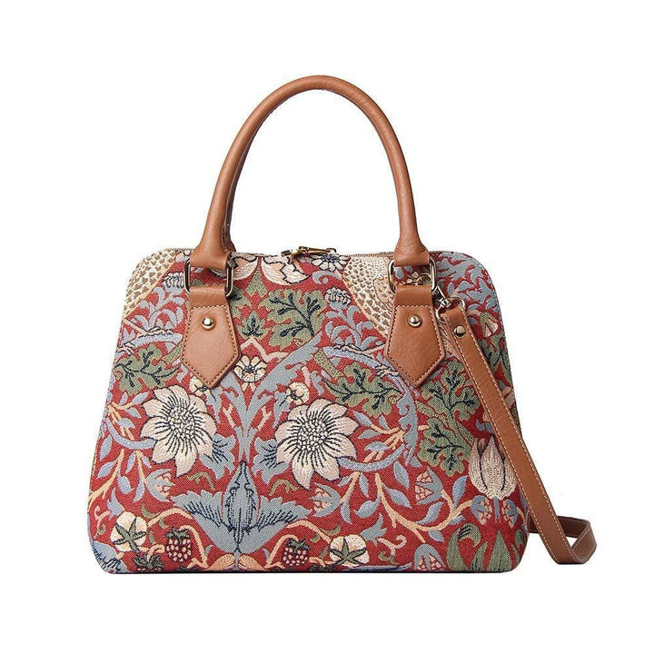 William Morris Strawberry Thief Red Convertible Bag