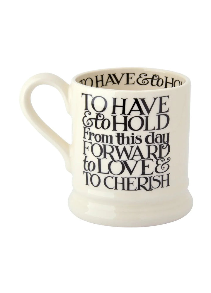 Black Toast Mrs. & Mrs. Set of 2 1/2 Pint Mugs