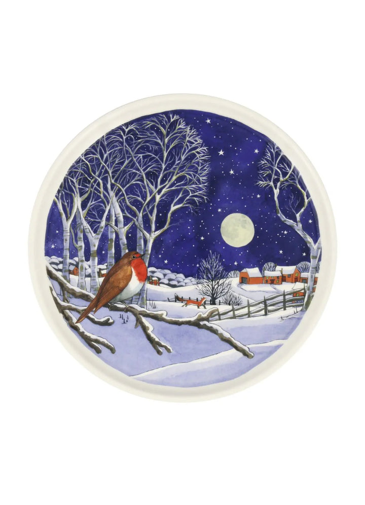 Midnight Robin 11" Flat Serving Plate
