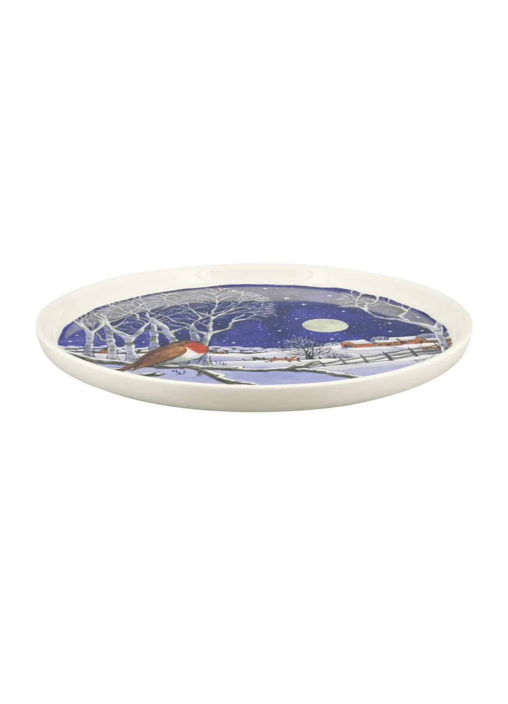 Midnight Robin 11" Flat Serving Plate