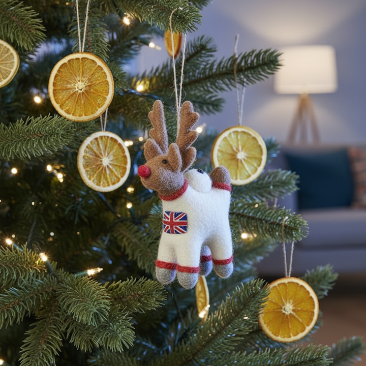 Astronaut Reindeer Handmade Felt  Hanging Decoration