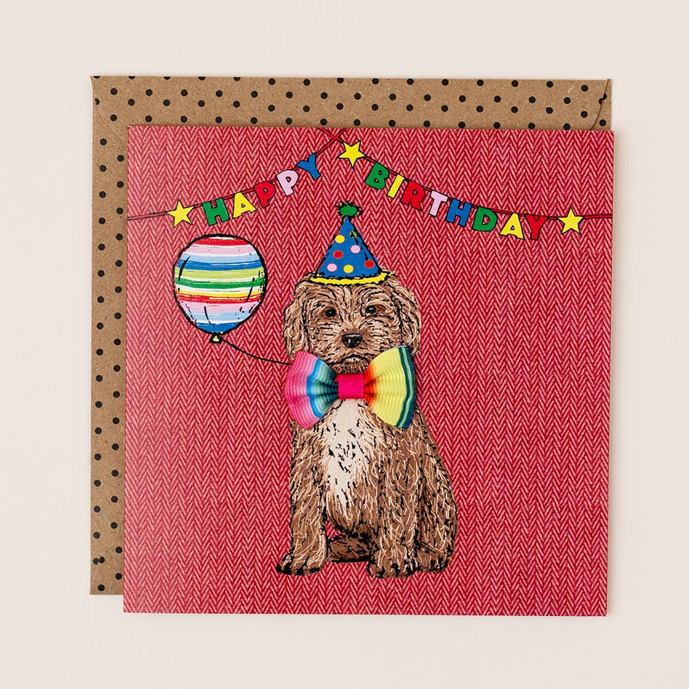 Bow-Tie Cockapoo Birthday Card