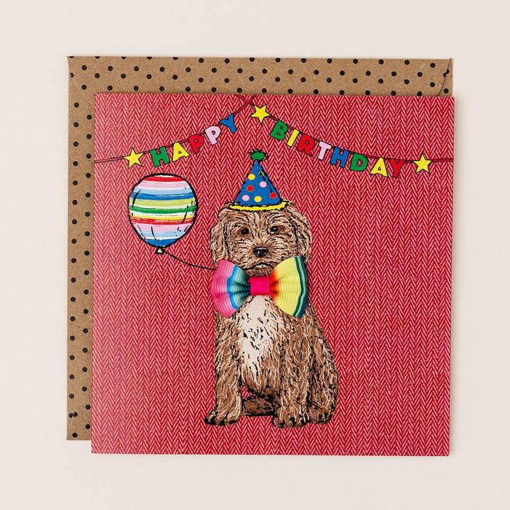 Bow-Tie Cockapoo Birthday Card