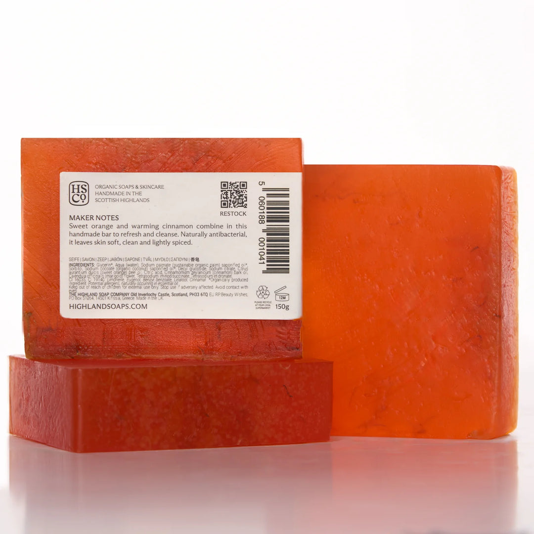 Sweet Orange & Cinnamon Organic Glycerine Soap 150g