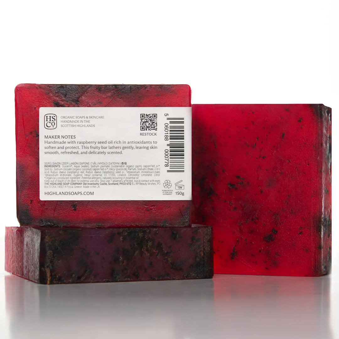Wild Scottish Raspberry Organic Glycerin Soap 150g