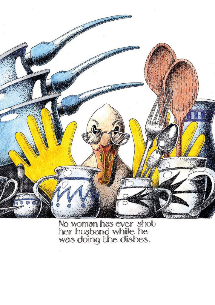 Washing the dishes Card by Simon Drew