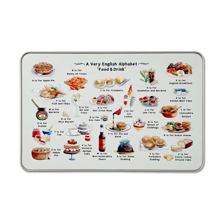 A Very English Alphabet 'Food and Drink' Storage Tin