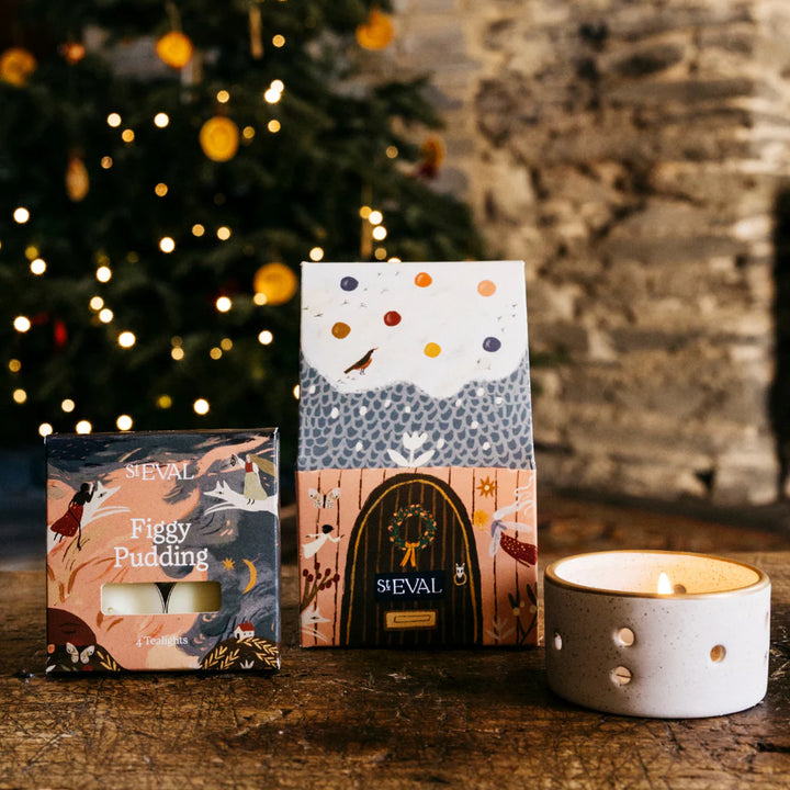 Christmas Cottage Figgy Pudding Tealight Set