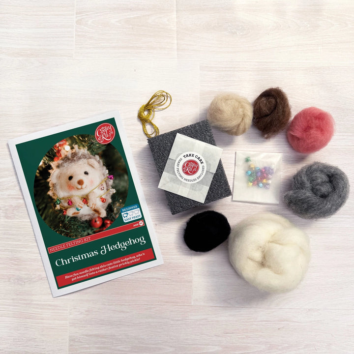 Christmas  Hedgehog Needle Felting Kit
