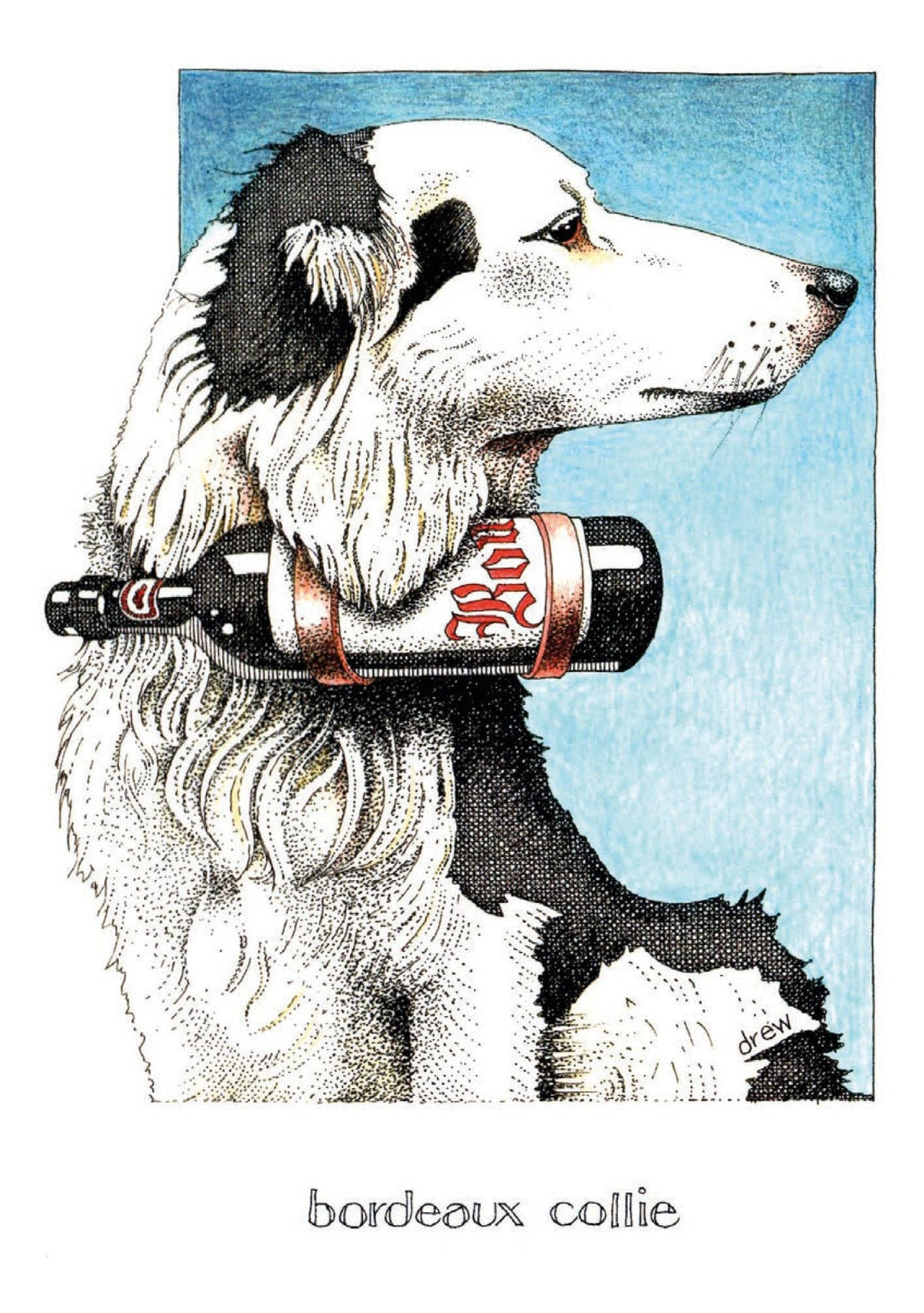 Bordeaux Collie Card by Simon Drew