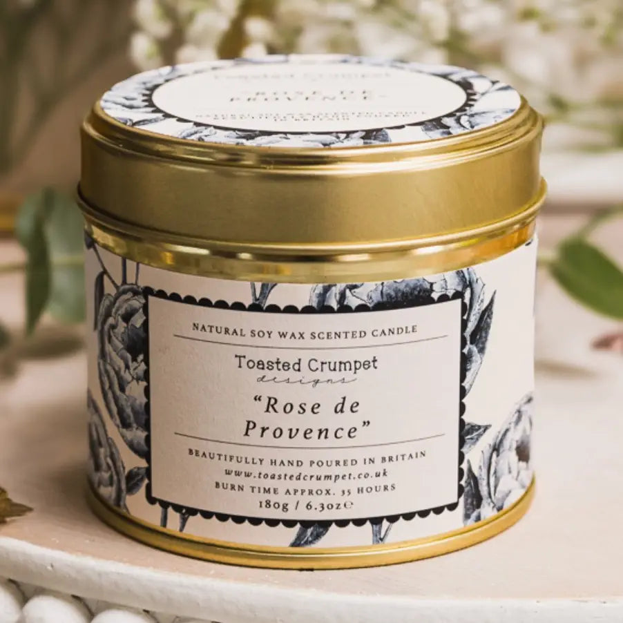 Rose de Provence Candle in a Matte Gold Tin