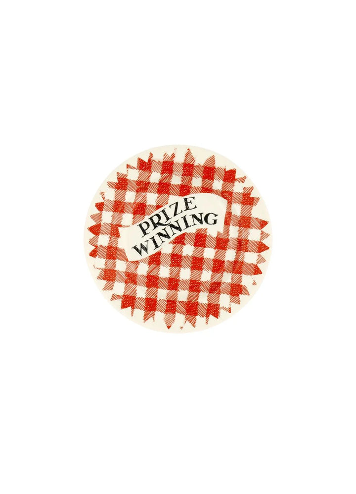 Red Gingham Prize Winning 6 1/2 inch plate