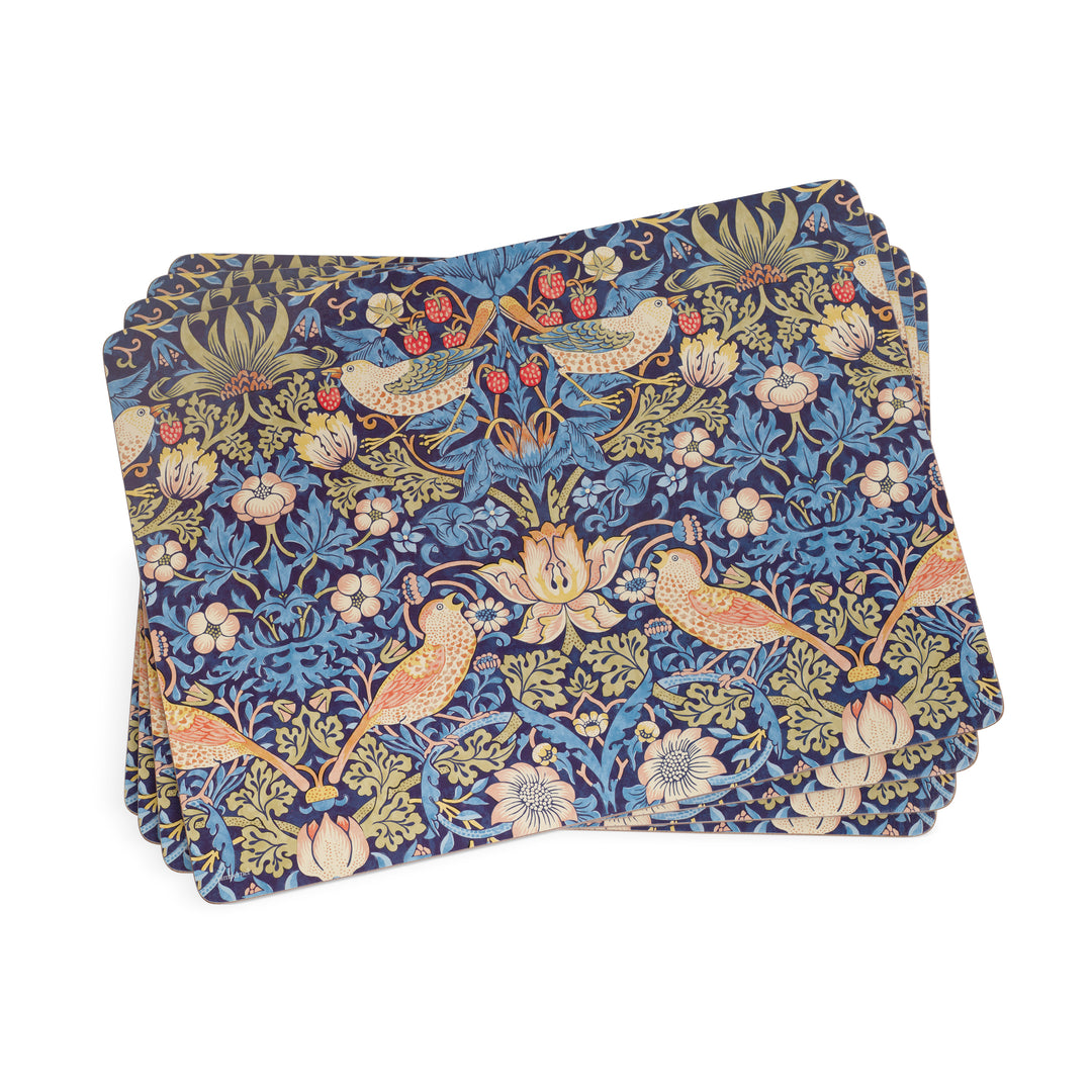 Spode Morris and Co Strawberry Thief Blue Placemats - Set of 4