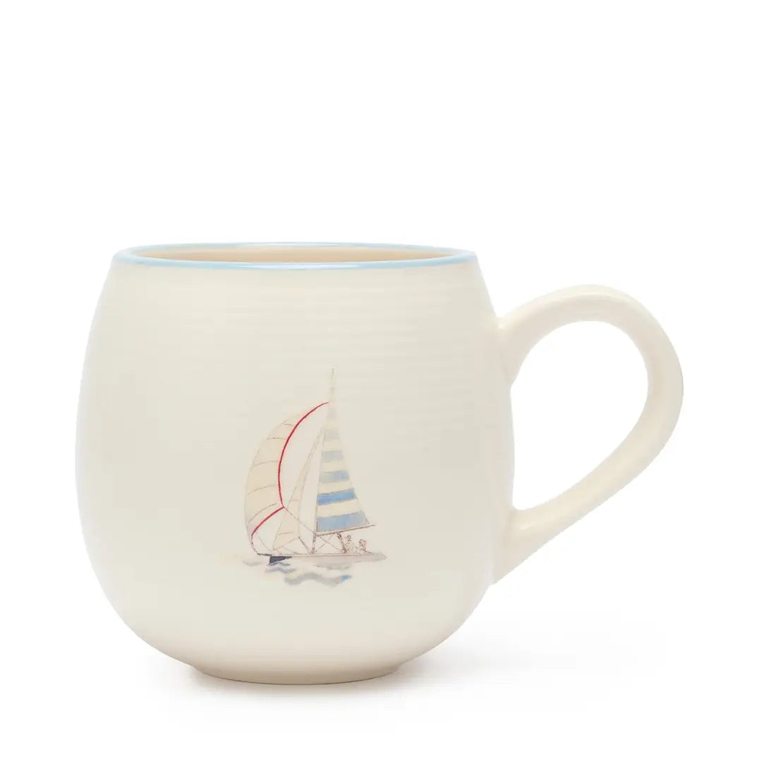 Coastal Boats Large Stoneware Mug