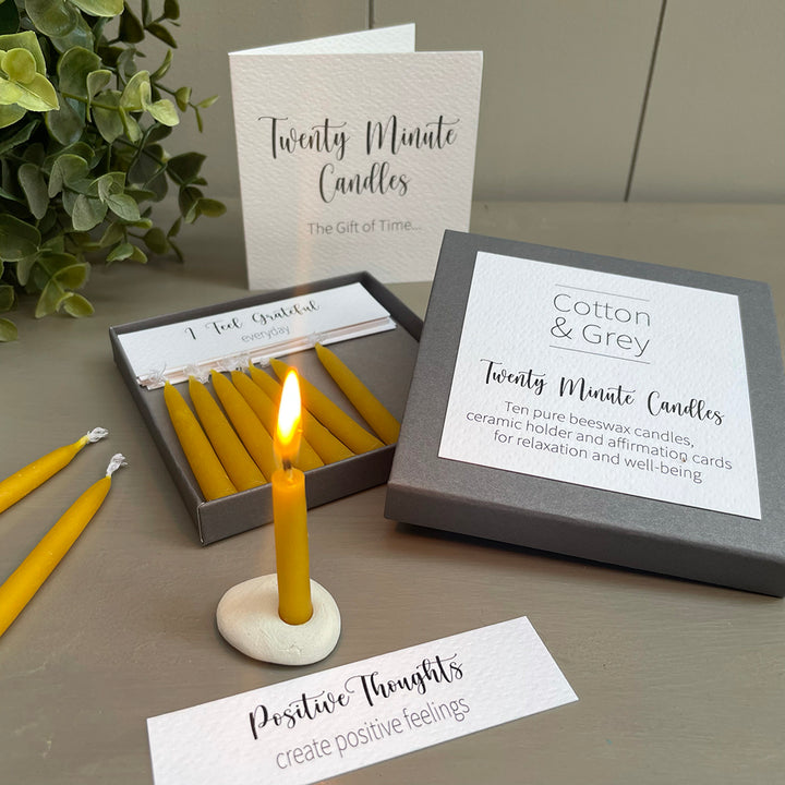 Twenty Minute Candles with Affirmation Cards