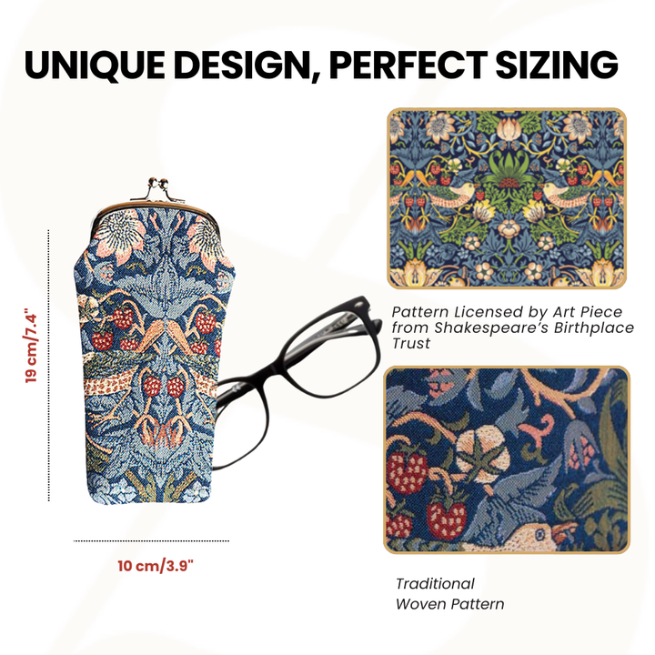 William Morris Strawberry Thief Blue Glasses Pouch